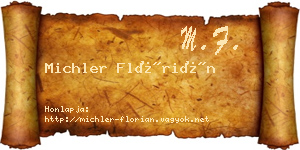 Michler Flórián névjegykártya